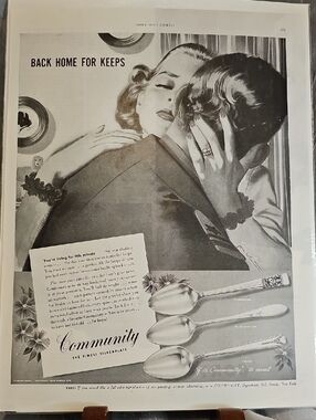 Vintage Community Silverwhere Advertisement 1945 - Black & White